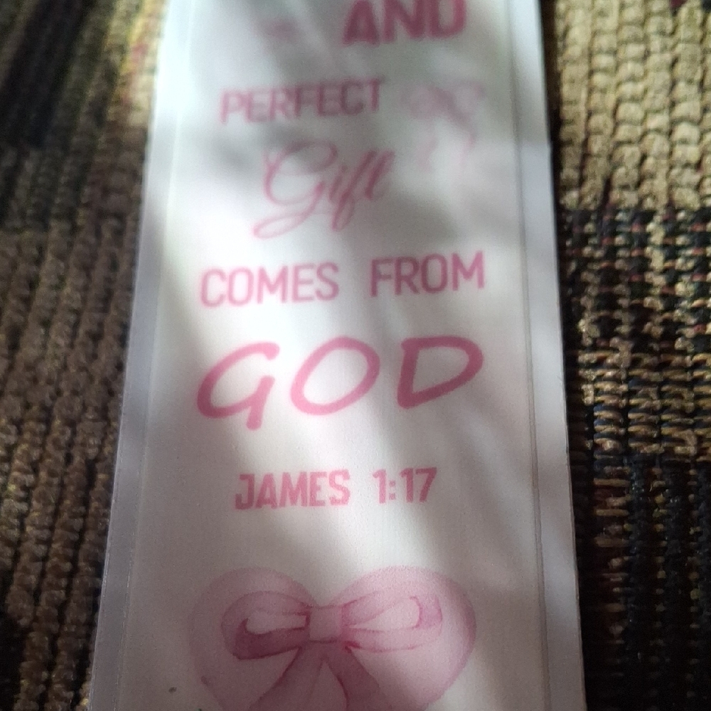 Pink Inspirational Bookmark Every Good and Perfect Gift Christian Religious - Picture 2 of 3